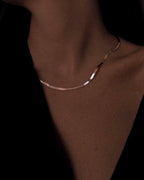 Neve Snake Chain Necklace – Silver