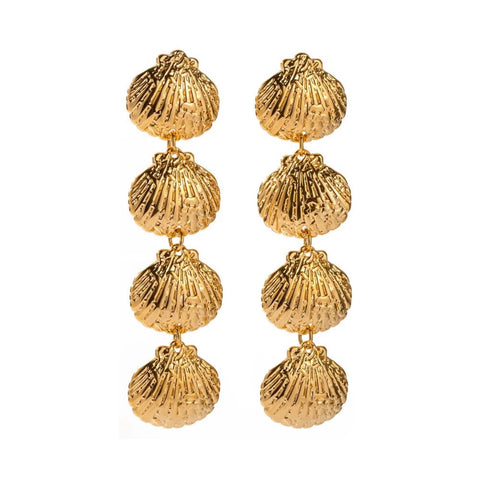 Zaya collective 18k gold shell drop earrings 