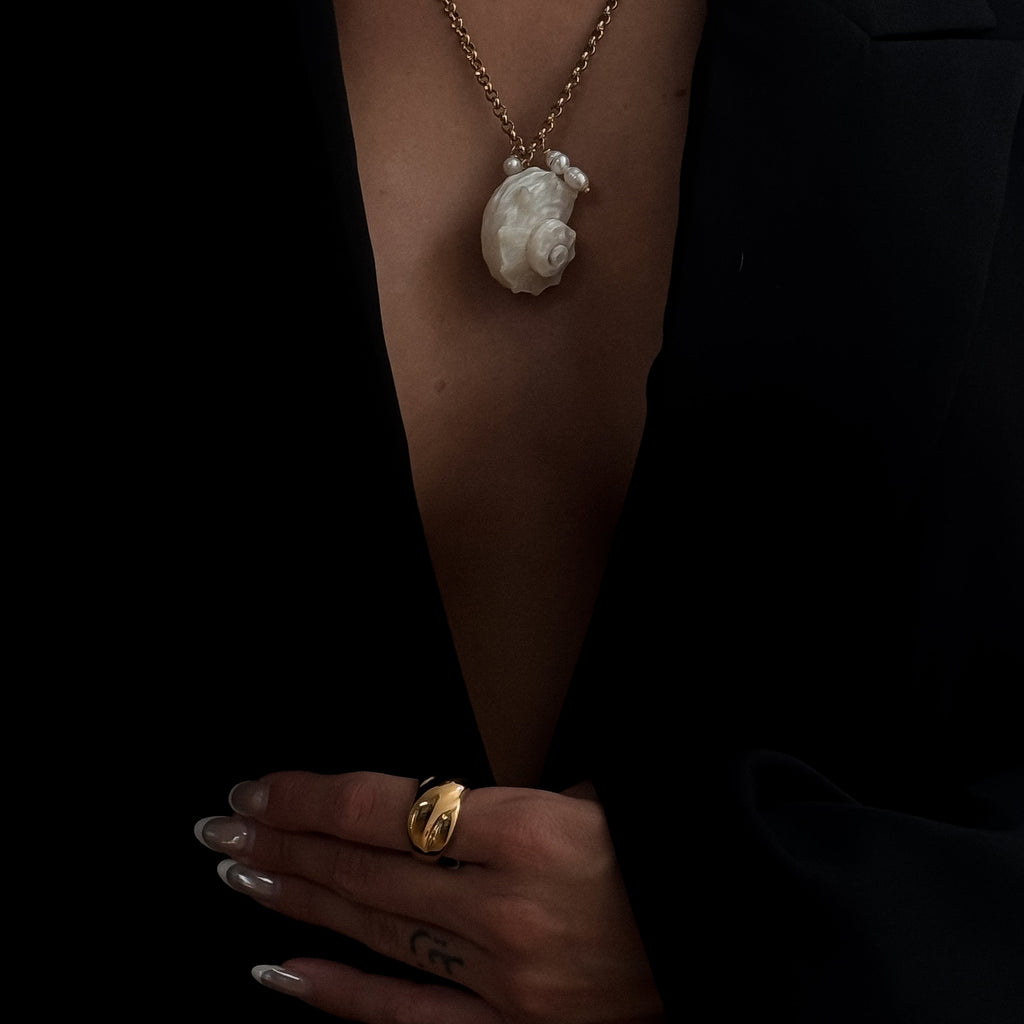 thick chunky gold cross Cartia ring - Zaya Collective