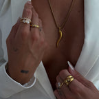 thick chunky gold cross Cartia ring - Zaya Collective