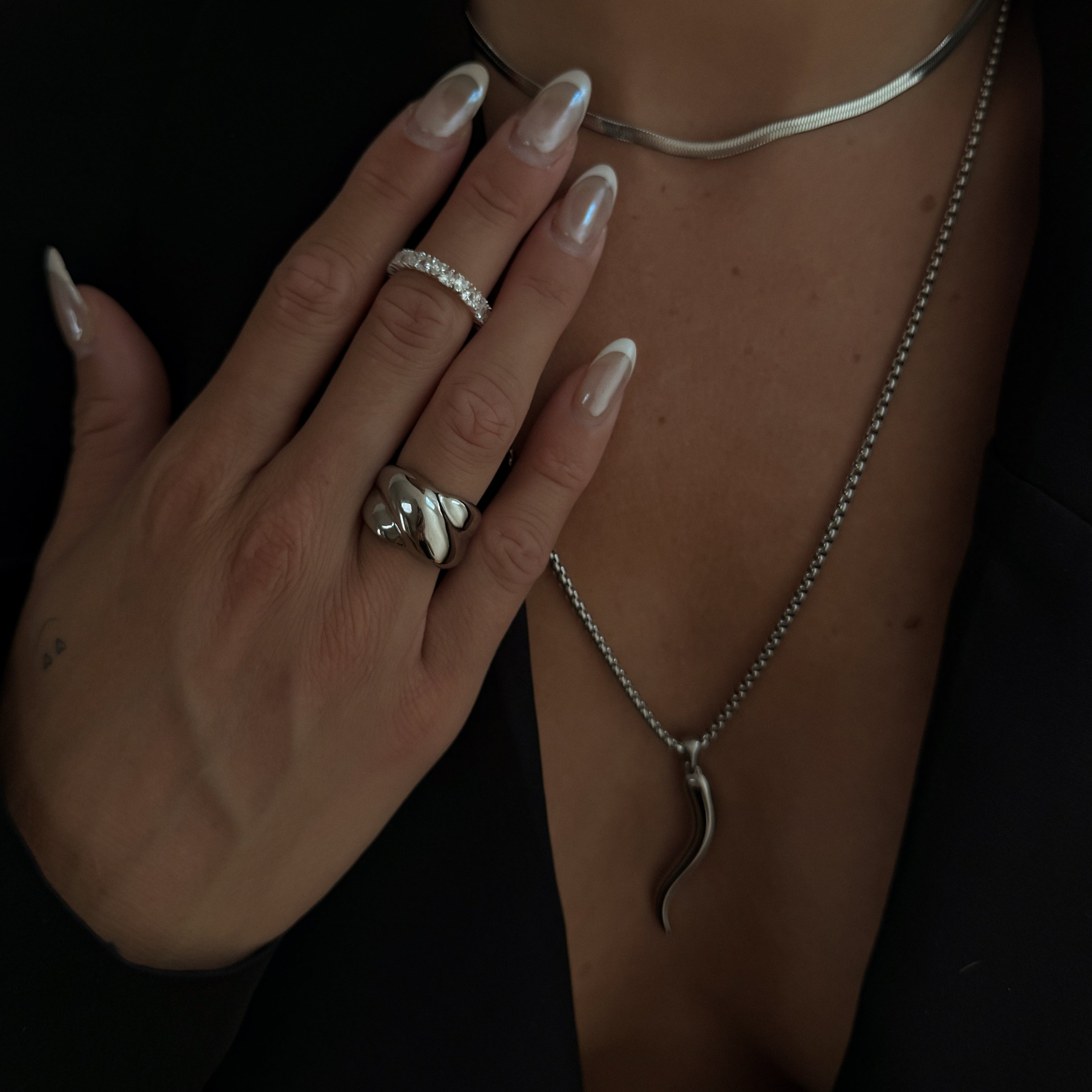 thick chunky silver cross Cartia ring - Zaya Collective