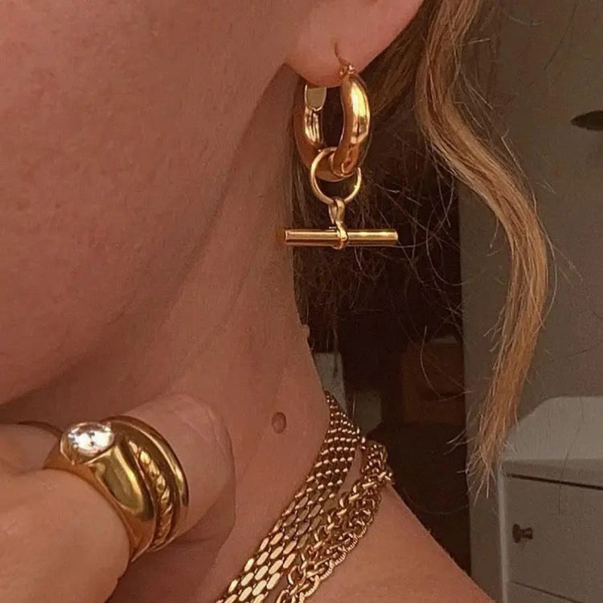 zaya collective earrings 18k gold filled hoop earrings