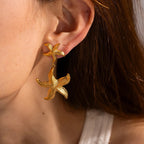 zaya collective starfish earrings 18k gold filled seaside bold earrings
