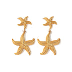 zaya collective starfish earrings 18k gold filled seaside bold earrings