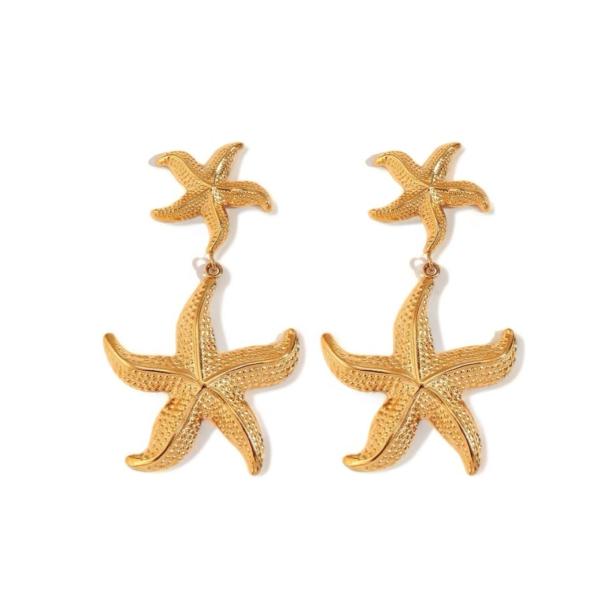 zaya collective starfish earrings 18k gold filled seaside bold earrings