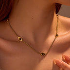 ZAYA COLLECTIVE - Solena Tigers Eye Necklace, Gold Choker 