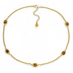 ZAYA COLLECTIVE - Solena Tigers Eye Necklace, Gold Choker 