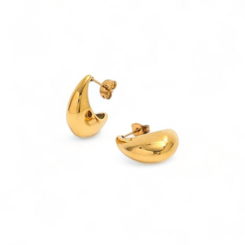 Zaya Collective semi tear drop 18k gold earrings