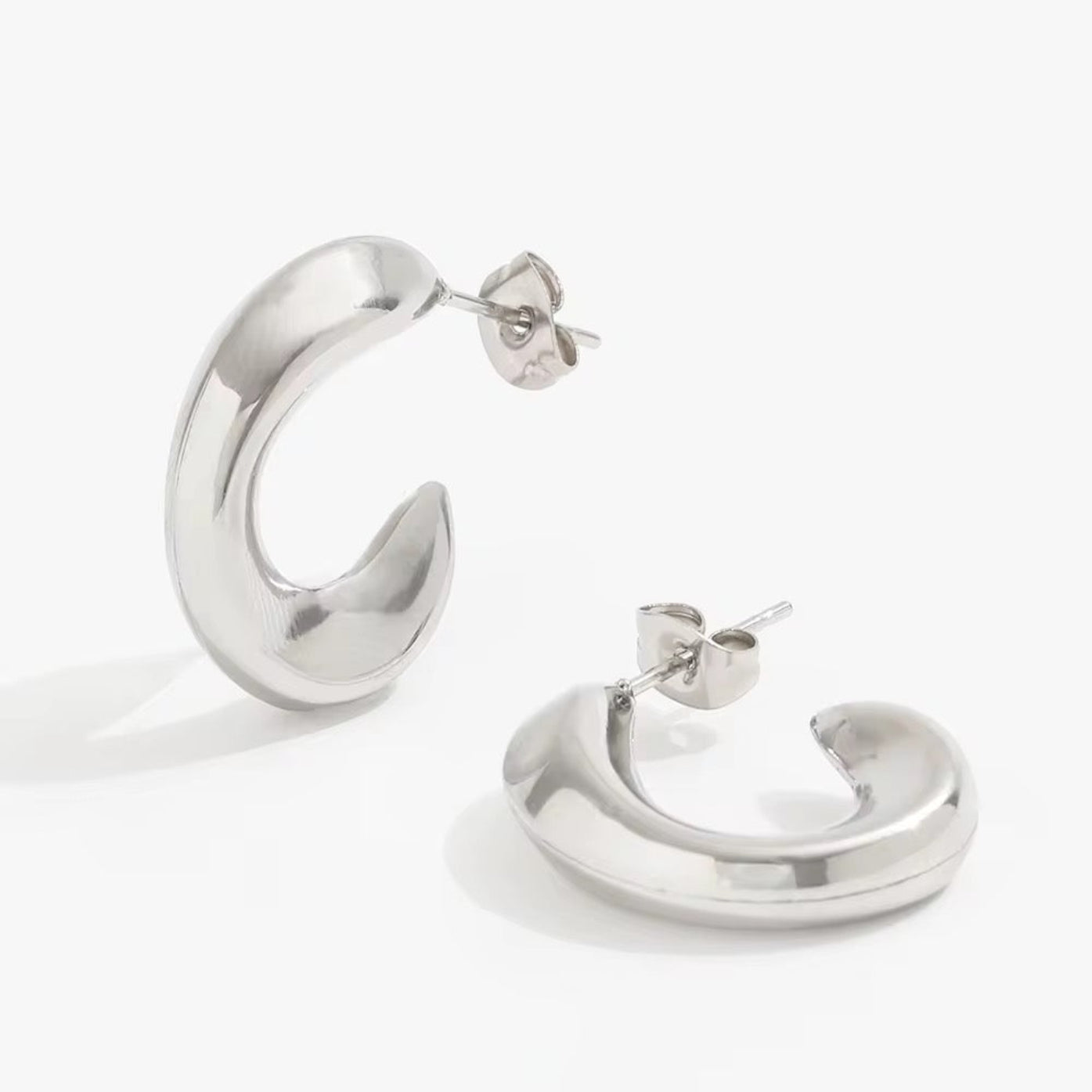 Tatia Hoop Earrings - Silver