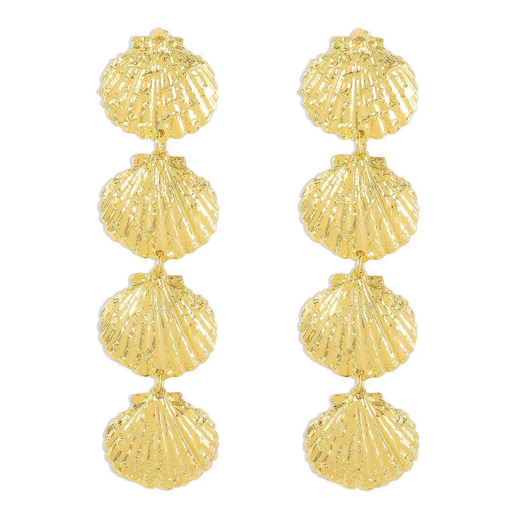 Zaya collective 18k gold shell drop earrings