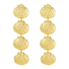 Zaya collective 18k gold shell drop earrings