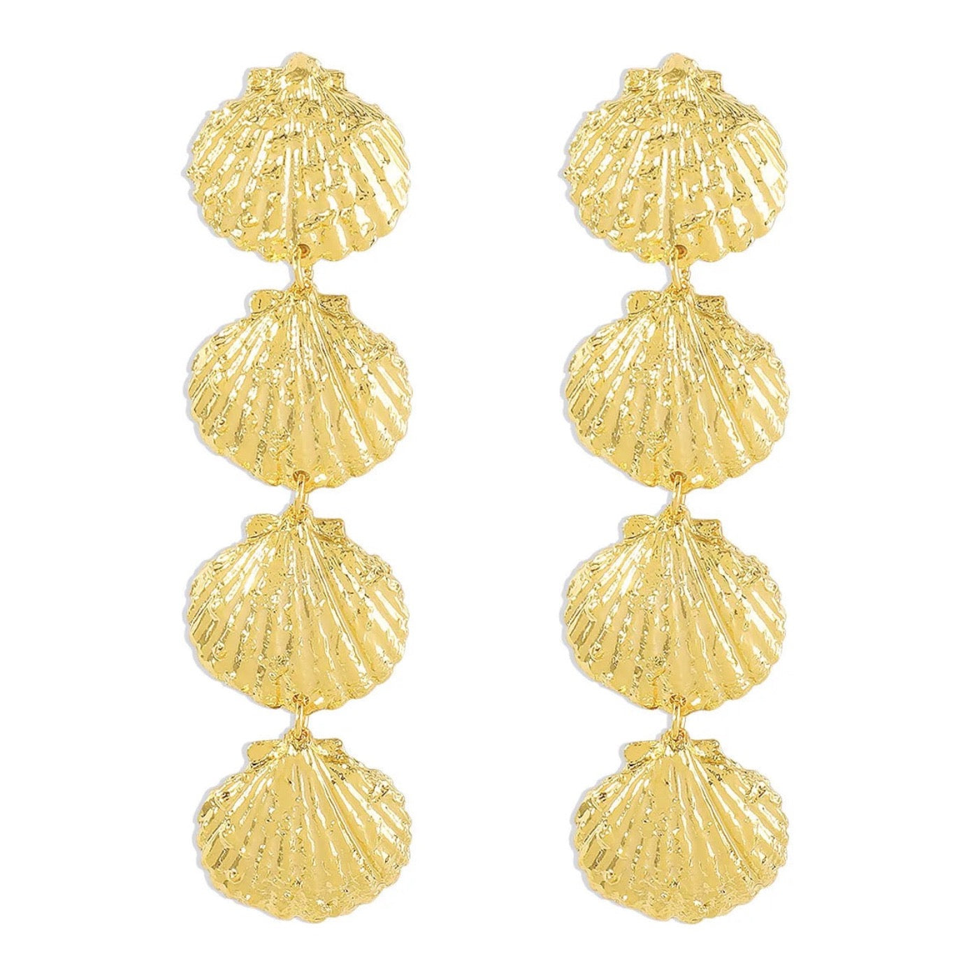 Zaya collective 18k gold shell drop earrings
