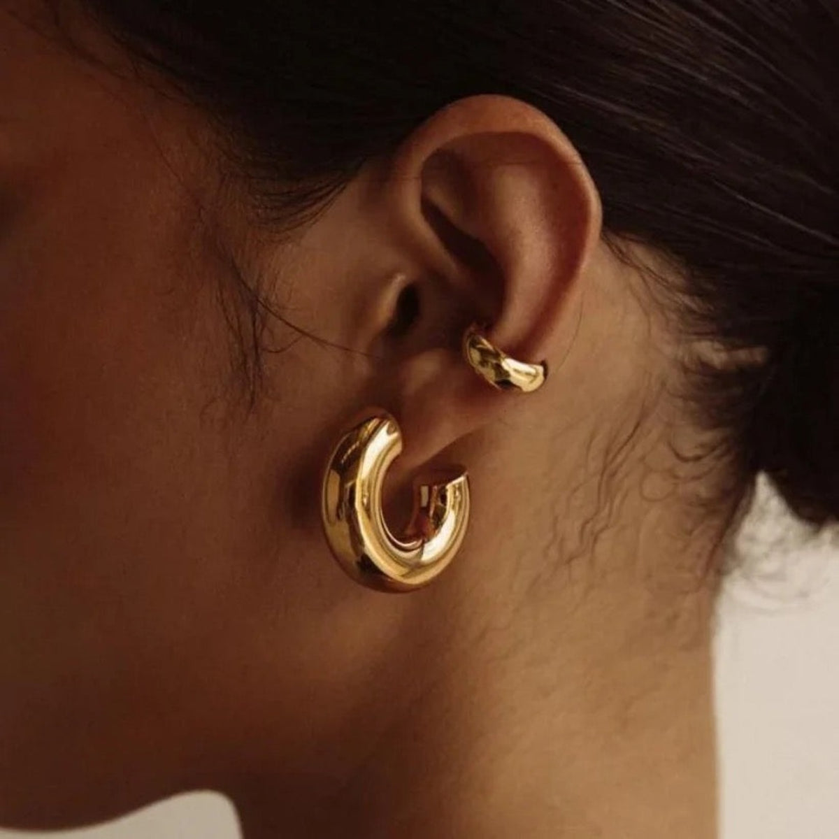 bold 18k filled gold hoop earrings noah the label