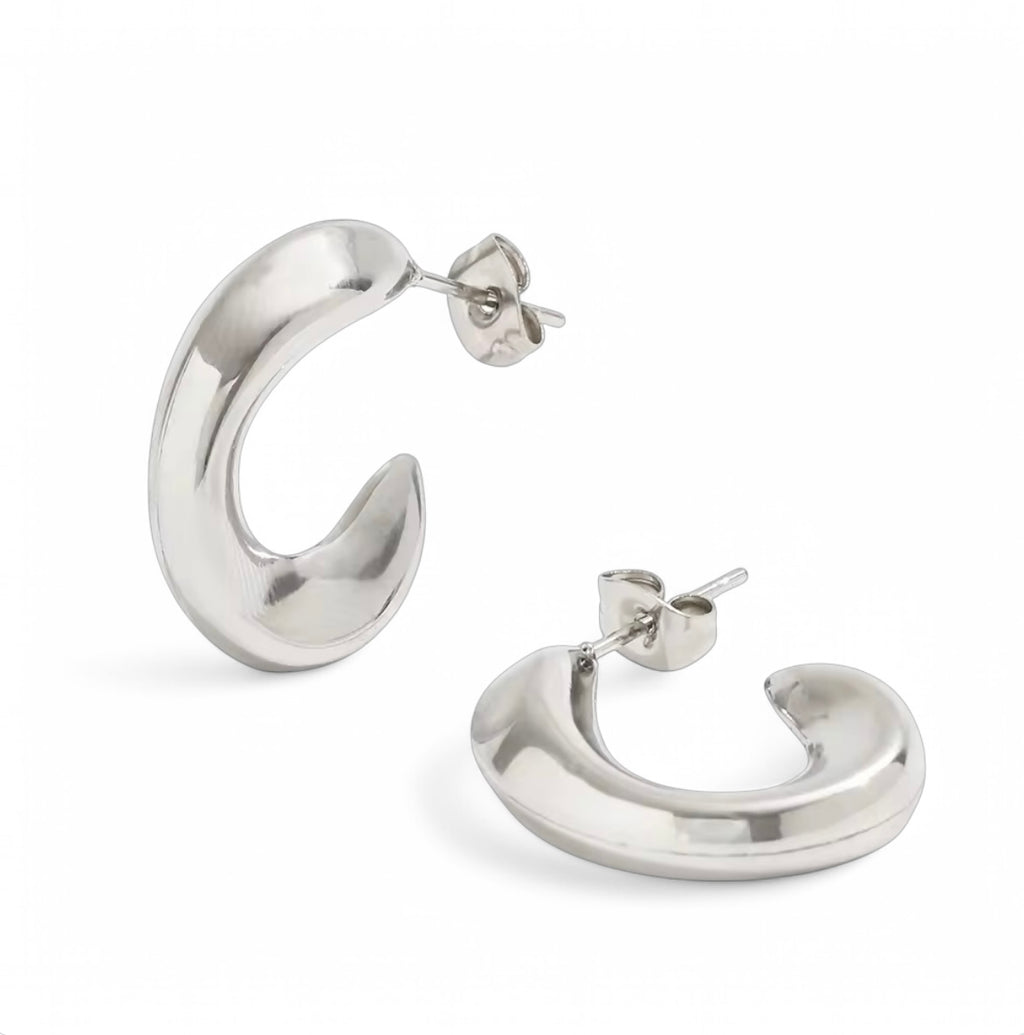 Tatia Hoop Earrings - Silver