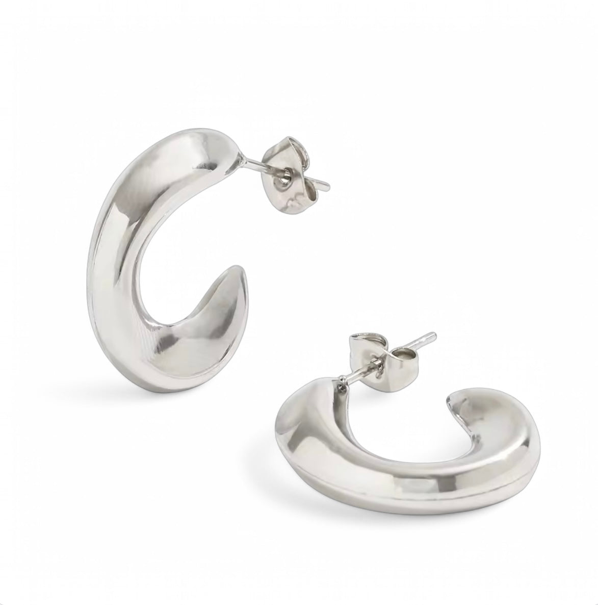 Tatia Hoop Earrings - Silver