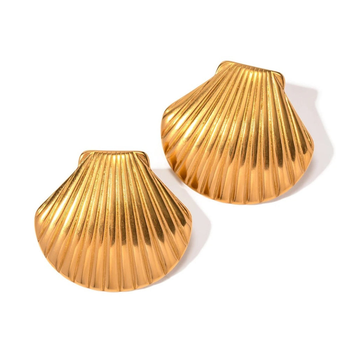 18k gold plated shell earrings auruem noah the label cendre