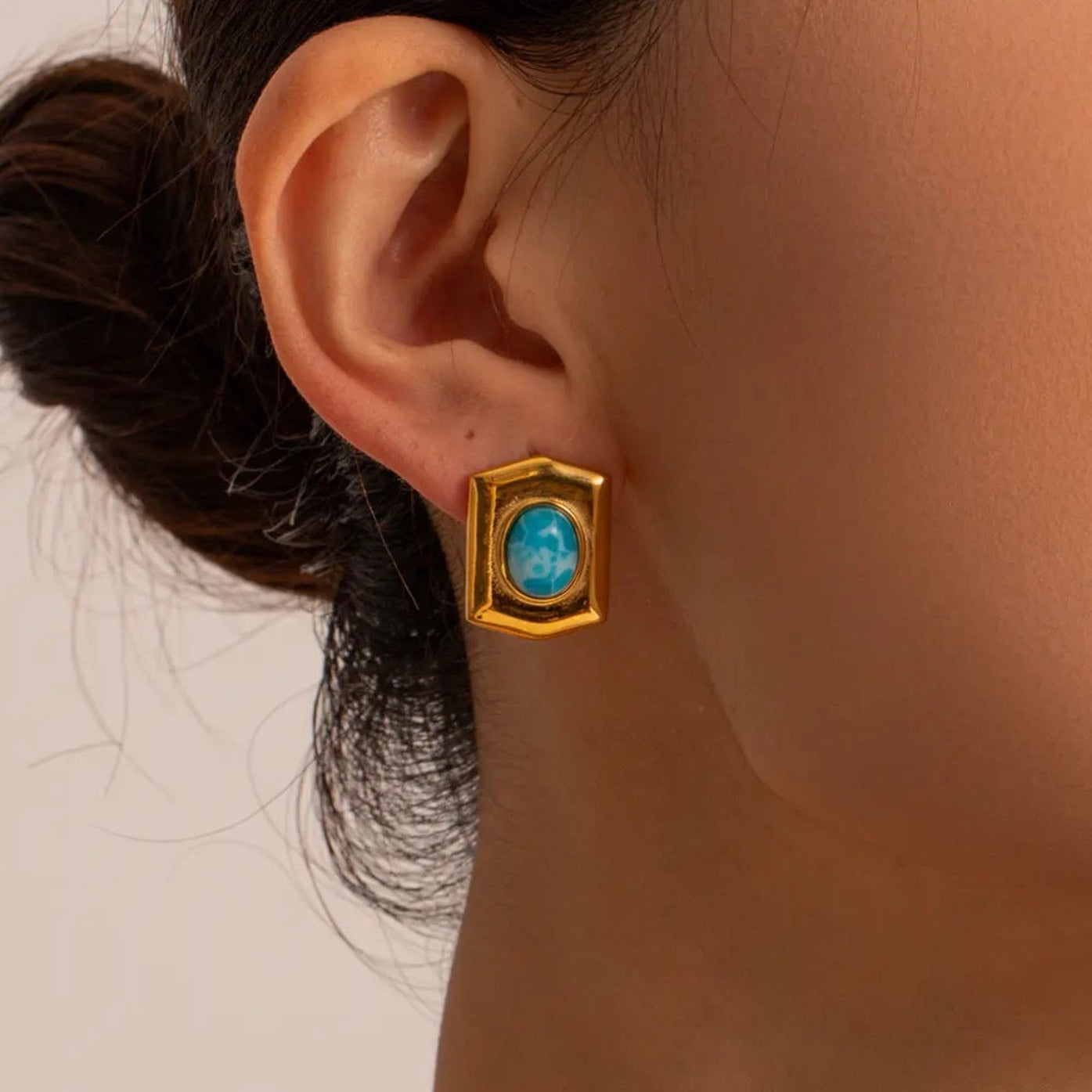 18k gold plated earrings aureum noah the label