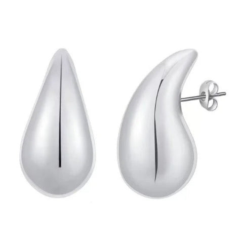 Stainless Steel silver tear drop earrings 