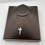 Zaya Collective: Lita Cross Baroque Pearl Gold Necklace 