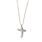 Zaya Collective: Lita Cross Baroque Pearl Gold Necklace 