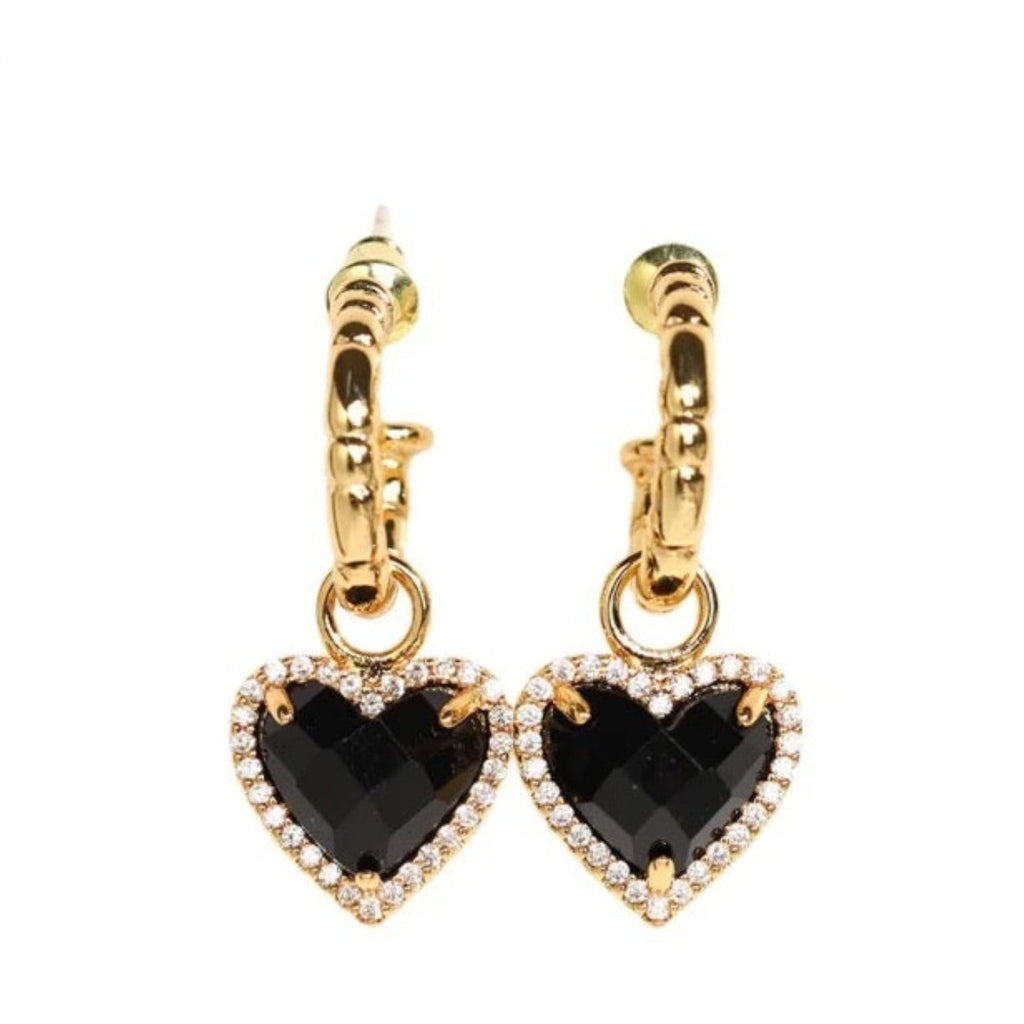 black heart 18k gold plated earrings may-i reliquia fandh frankly my dear