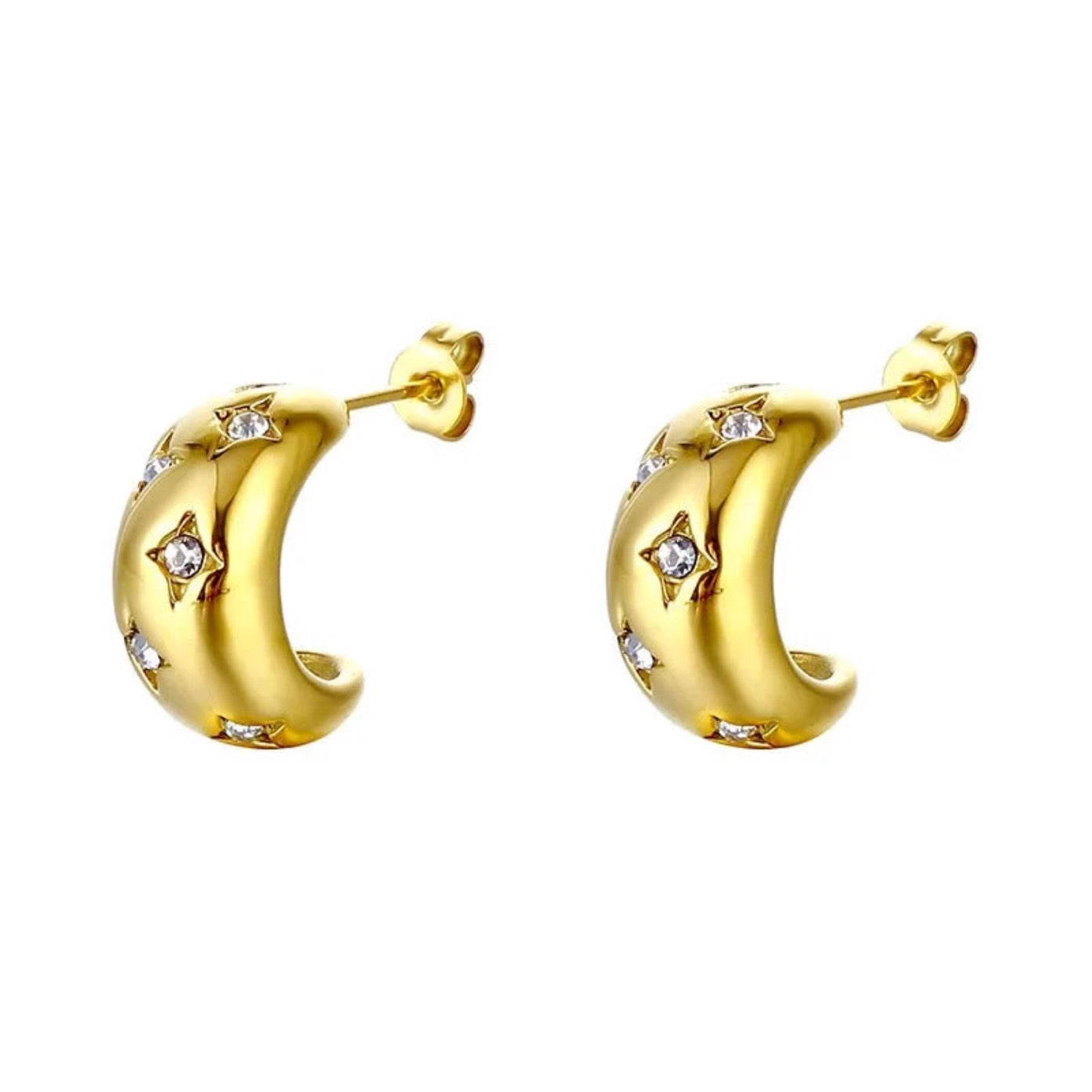 Zaya Collective semi tear drop 18k gold earrings