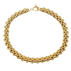Zali Chunky Chain Necklace – 18k gold-plated bold interwoven chain with toggle clasp, luxe editorial statement jewellery.