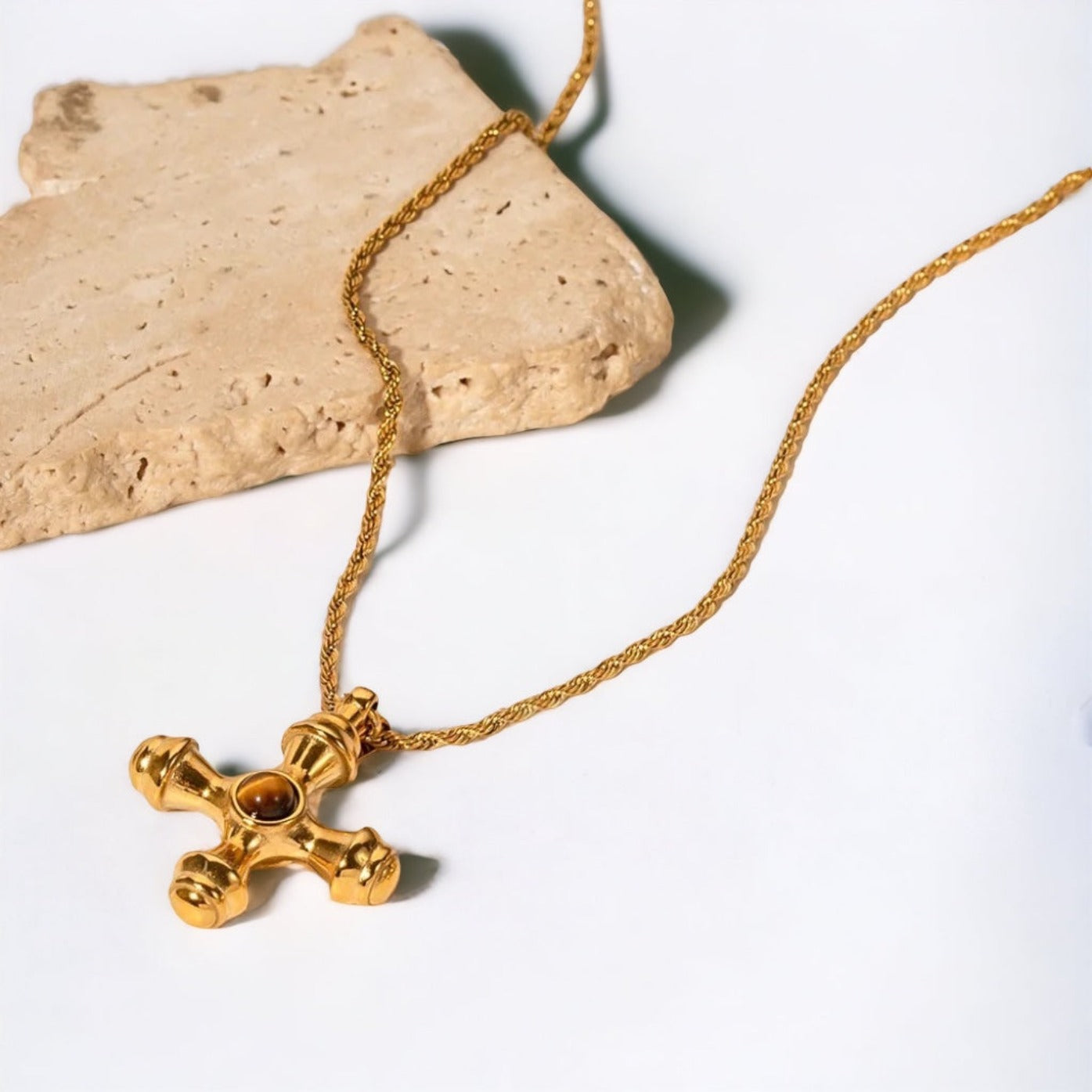 tiger eye 19k gold cross aureum reliquia may-i frankly my dear
