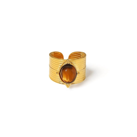 18k gold plated tiger eye ring noah the lable may-i reliquia