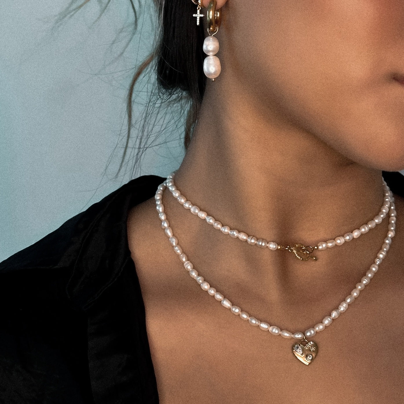 18k gold plated pearl heart necklace may-i reliquia fandh frankly my dear