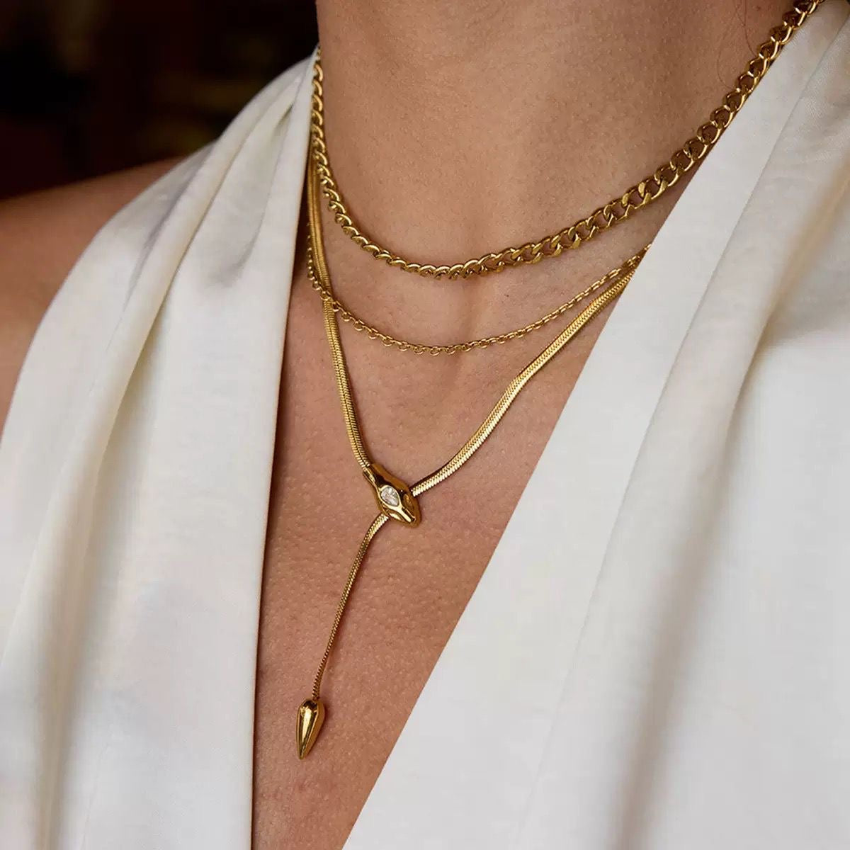 Serpentina Lariat Necklace