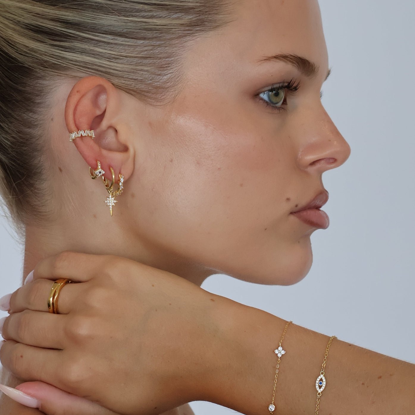 Mini Evil Eye Huggies - Zaya CollectiveEarrings