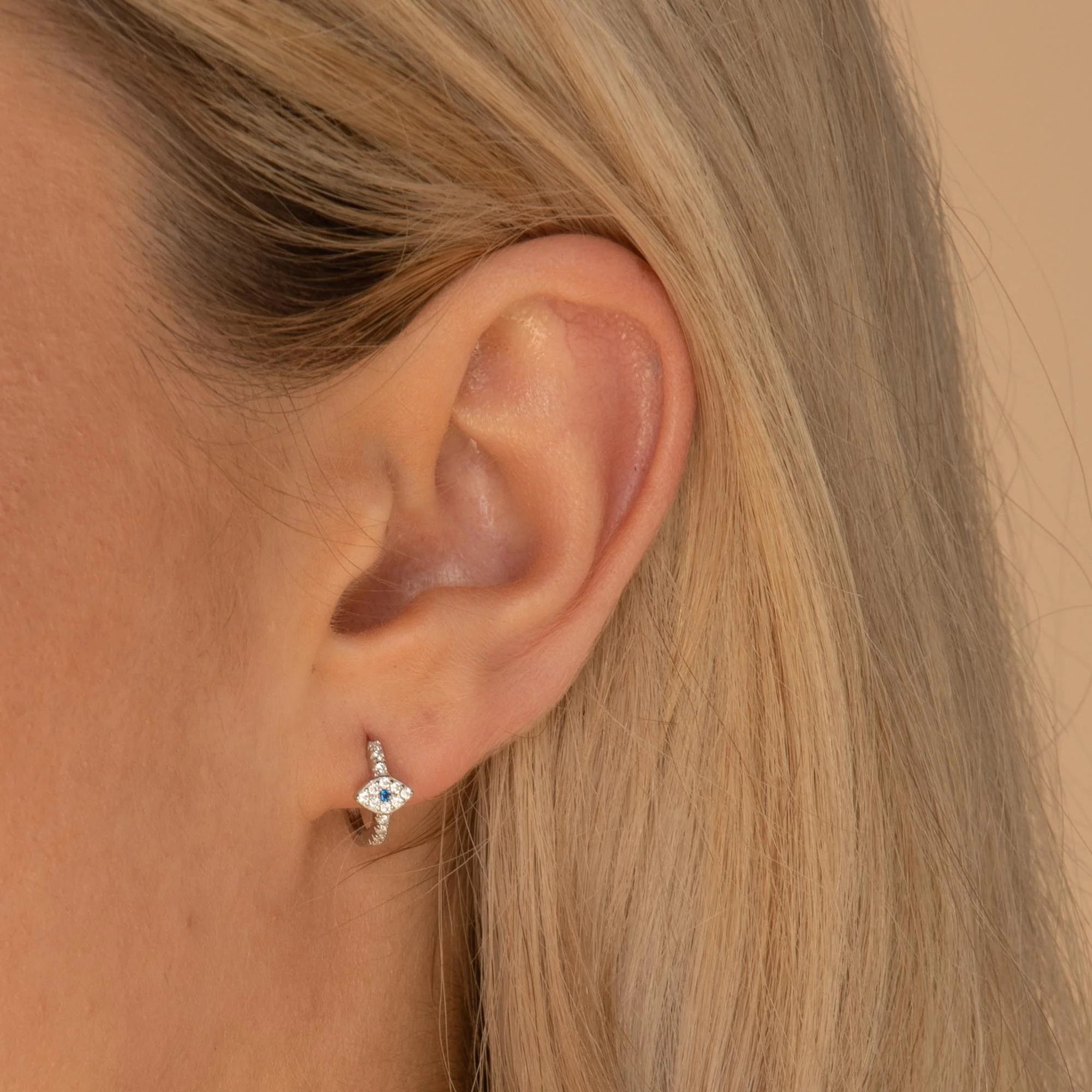 Mini Evil Eye Huggies - Zaya CollectiveEarrings
